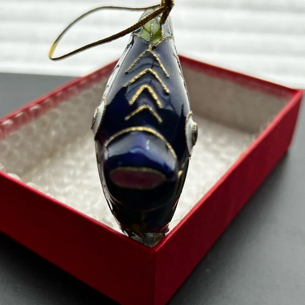 Vibrant Blue and Green Fish Hanging Decor / Ornament
